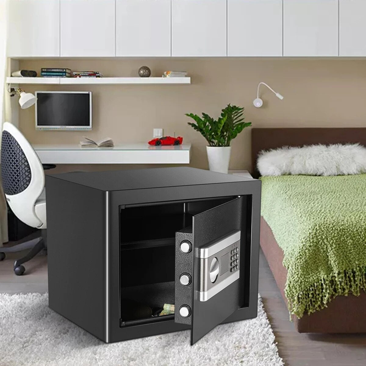 Security Safe Box Electric Digital Security Cash Jewelry File Storage Box Home Hotel Lock Keypad Safe Box 0.8/1/1.53 Cub