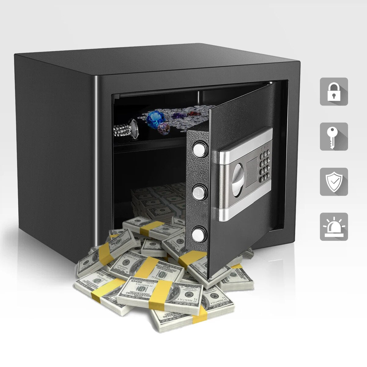 Security Safe Box Electric Digital Security Cash Jewelry File Storage Box Home Hotel Lock Keypad Safe Box 0.8/1/1.53 Cub