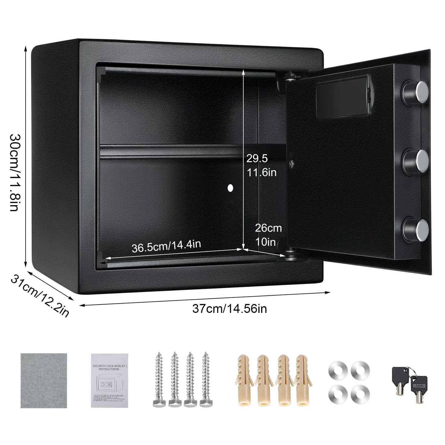 Security Safe Box Electric Digital Security Cash Jewelry File Storage Box Home Hotel Lock Keypad Safe Box 0.8/1/1.53 Cub
