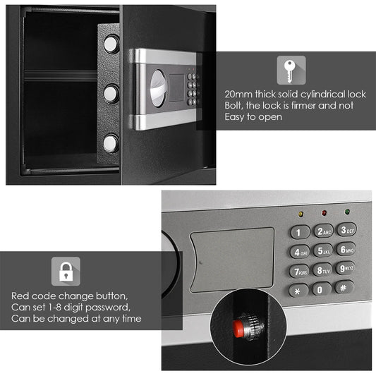 Security Safe Box Electric Digital Security Cash Jewelry File Storage Box Home Hotel Lock Keypad Safe Box 0.8/1/1.53 Cub