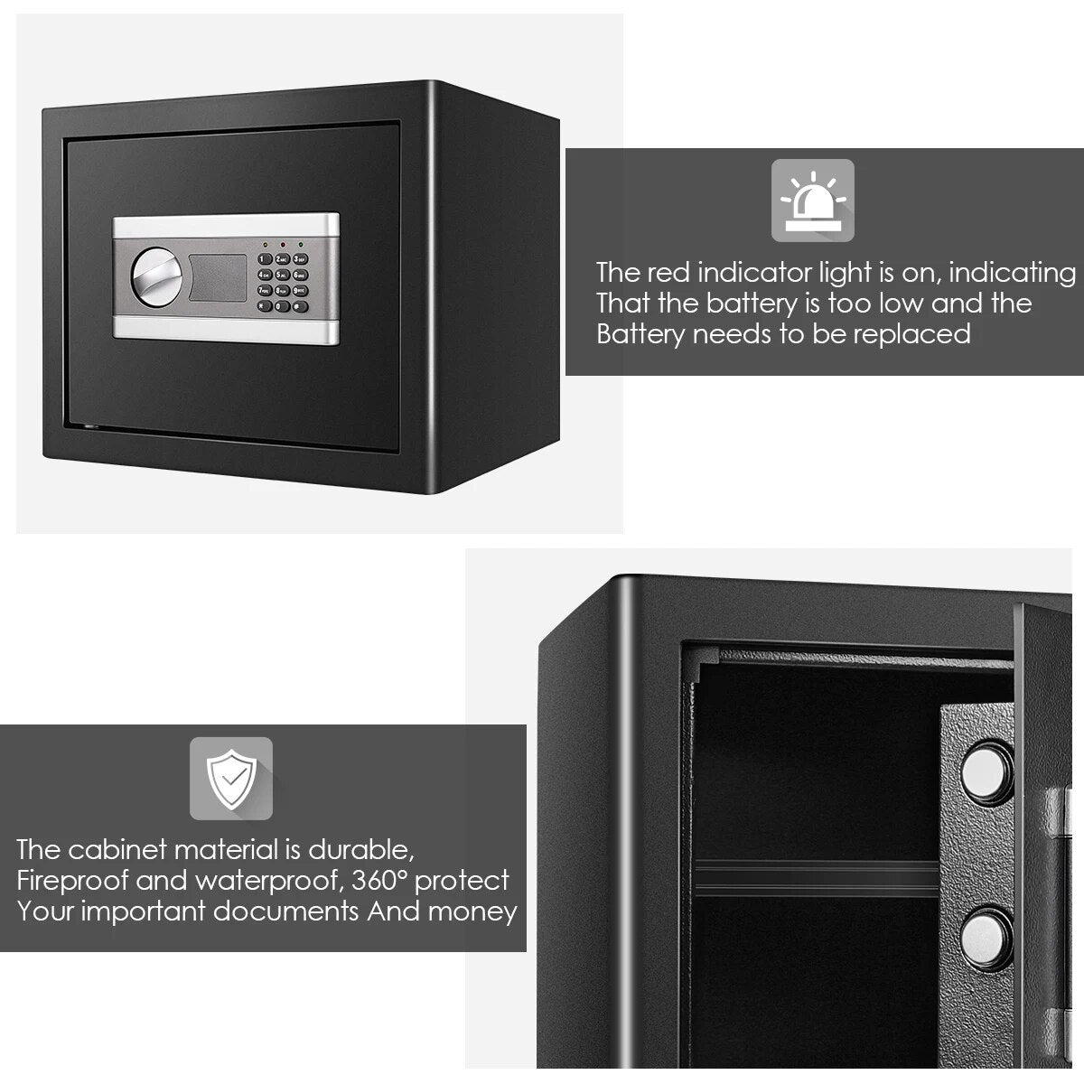 Security Safe Box Electric Digital Security Cash Jewelry File Storage Box Home Hotel Lock Keypad Safe Box 0.8/1/1.53 Cub