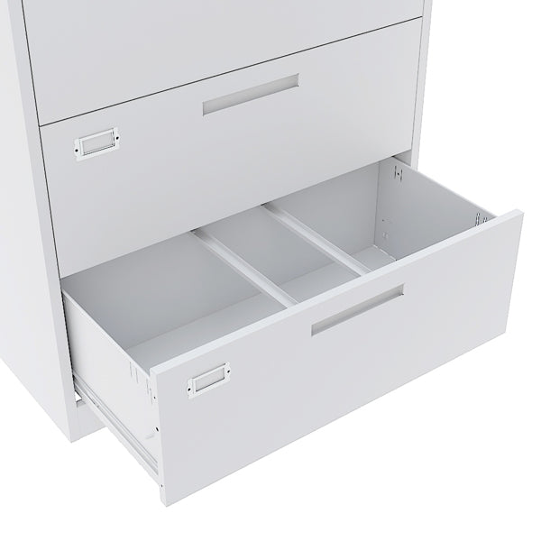 2/3 Drawer Metal Lateral File Cabinet W/Lock Steel Office Filing Cabinet for Legal/Letter A4 Size Wide File Cabinet Black/White