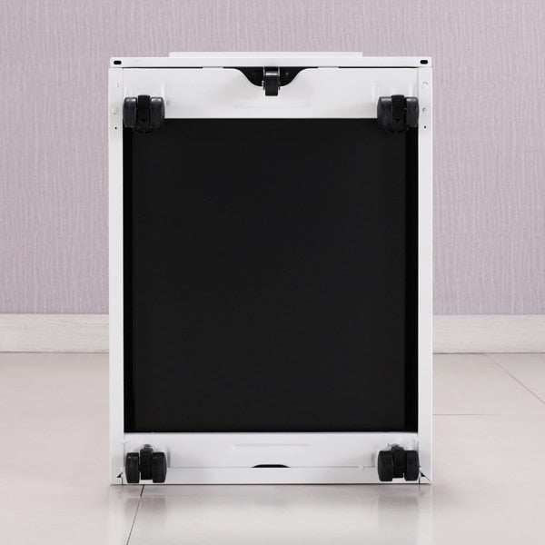 File Cabinet White Iron Chest of Drawers Gooseneck Three Drawers Side Pull Metal