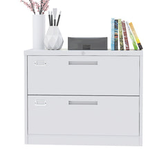 2/3 Drawer Metal Lateral File Cabinet W/Lock Steel Office Filing Cabinet for Legal/Letter A4 Size Wide File Cabinet Black/White