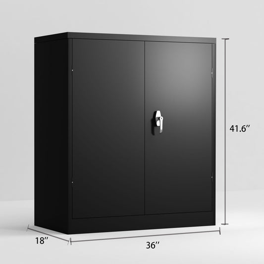 Black Metal Storage Cabinet with 2 Doors