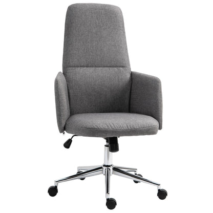 Grey Swivel Office Chair Modern Design High Back Business Recliner Desktop Computer Chair,