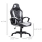 Computer Gaming Chair With Massage 5 Modes,and 6 Vibrating Point  Racing Style Heated Desk Chair Swivel Rolling Chair with Headrest,