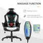 Computer Gaming Chair With Massage 5 Modes,and 6 Vibrating Point  Racing Style Heated Desk Chair Swivel Rolling Chair with Headrest,