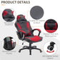 Computer Gaming Chair With Massage 5 Modes,and 6 Vibrating Point  Racing Style Heated Desk Chair Swivel Rolling Chair with Headrest,