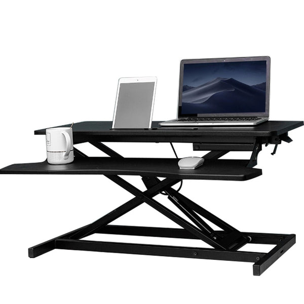 Height Adjustable Standing Desk Sit to Stand Converter Stand Up Desk Tabletop Workstation for Laptops Dual Monitor Rise